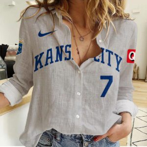 Kansas City Royals Women Casual Shirt Linen Shirt GWS1100