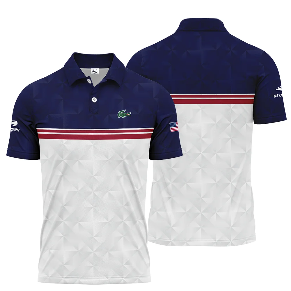 Lacoste US Open Tennis Purple White Red Line Abstract Polo Shirt Style Classic PLK1205