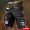 Las Vegas Raiders NFL Football Custom Name Pocket Print Cargo Shorts V2 Perfect Gift For Fans MCS1248