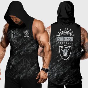 Las Vegas Raiders NFL Men Workout Hoodie Tank Tops Custom Name WHT1082
