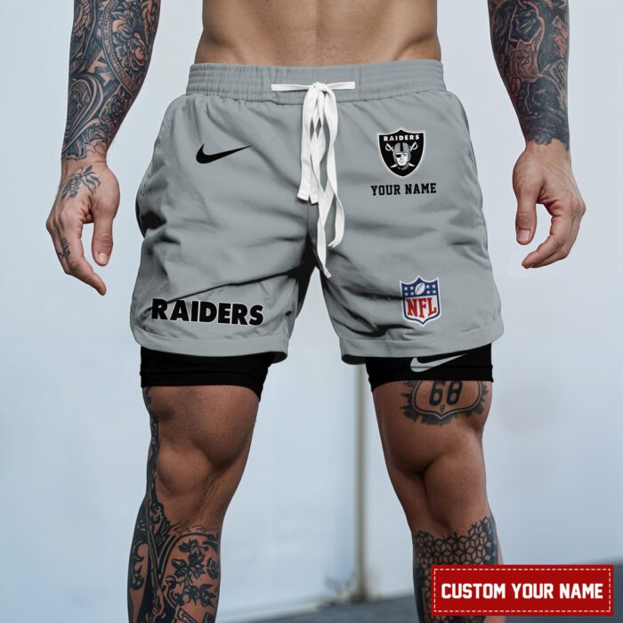 Las Vegas Raiders NFL Personalized Double Layer Shorts For Fans WDS1082