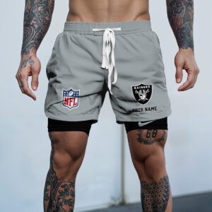 Las Vegas Raiders NFL Personalized Double Layer Shorts WDS1115