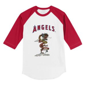 Los Angeles Angels 2024 Year of the Dragon 3/4 Red Sleeve Raglan Shirt
