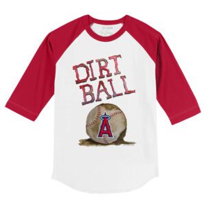 Los Angeles Angels Dirt Ball 3/4 Red Sleeve Raglan Shirt