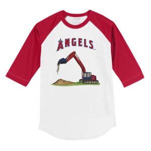 Los Angeles Angels Excavator 3/4 Red Sleeve Raglan Shirt
