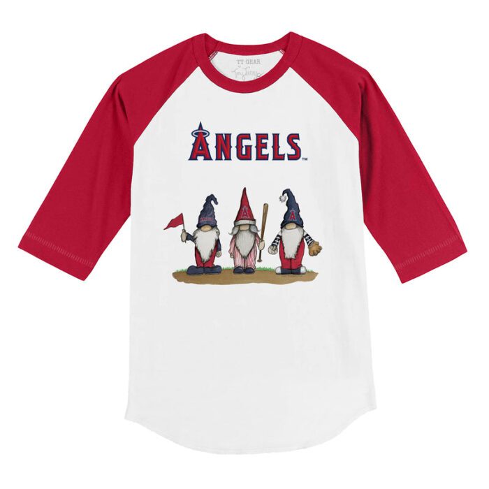 Los Angeles Angels Gnomes 3/4 Red Sleeve Raglan Shirt