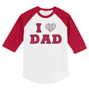 Los Angeles Angels I Love Dad 3/4 Red Sleeve Raglan Shirt