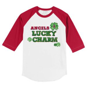 Los Angeles Angels Lucky Charm 3/4 Red Sleeve Raglan Shirt
