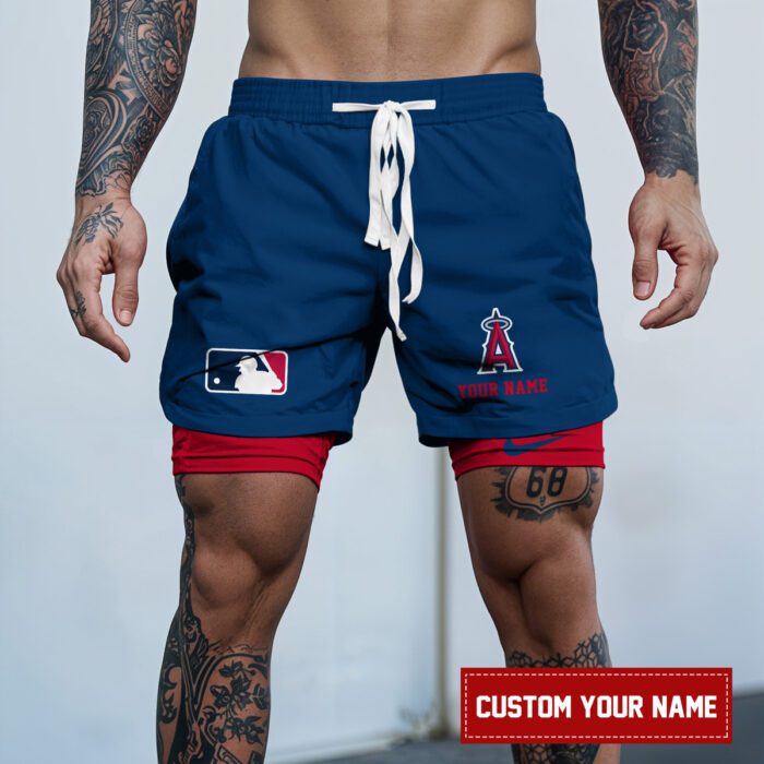 Los Angeles Angels MLB Personalized Double Layer Shorts WDS1140