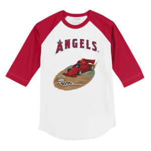 Los Angeles Angels Race Car 3/4 Red Sleeve Raglan Shirt