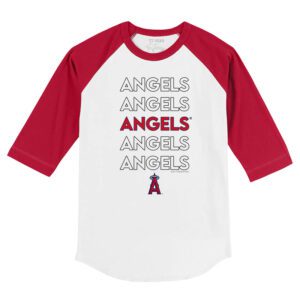 Los Angeles Angels Stacked 3/4 Red Sleeve Raglan Shirt