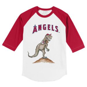 Los Angeles Angels TT Rex 3/4 Red Sleeve Raglan Shirt