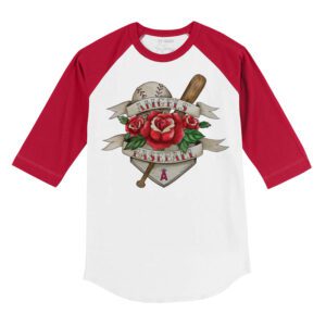 Los Angeles Angels Tattoo Rose 3/4 Red Sleeve Raglan Shirt
