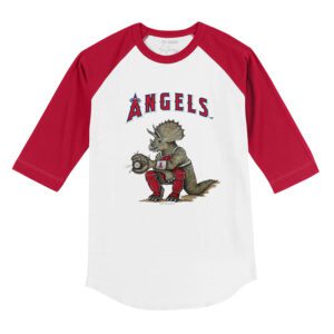 Los Angeles Angels Triceratops 3/4 Red Sleeve Raglan Shirt