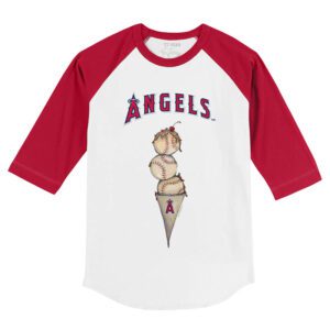 Los Angeles Angels Triple Scoop 3/4 Red Sleeve Raglan Shirt