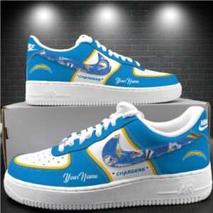 Los Angeles Chargers Personalized Air Force 1 Shoes AF1 Limited Sneakers Custom Name WAF10326