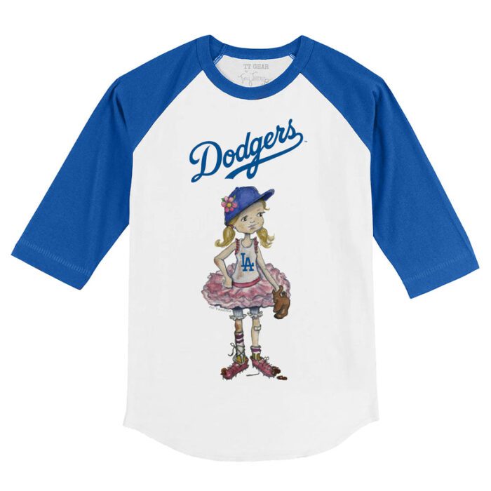 Los Angeles Dodgers Babes 3/4 Royal Blue Sleeve Raglan Shirt
