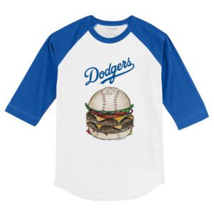 Los Angeles Dodgers Burger 3/4 Royal Blue Sleeve Raglan Shirt