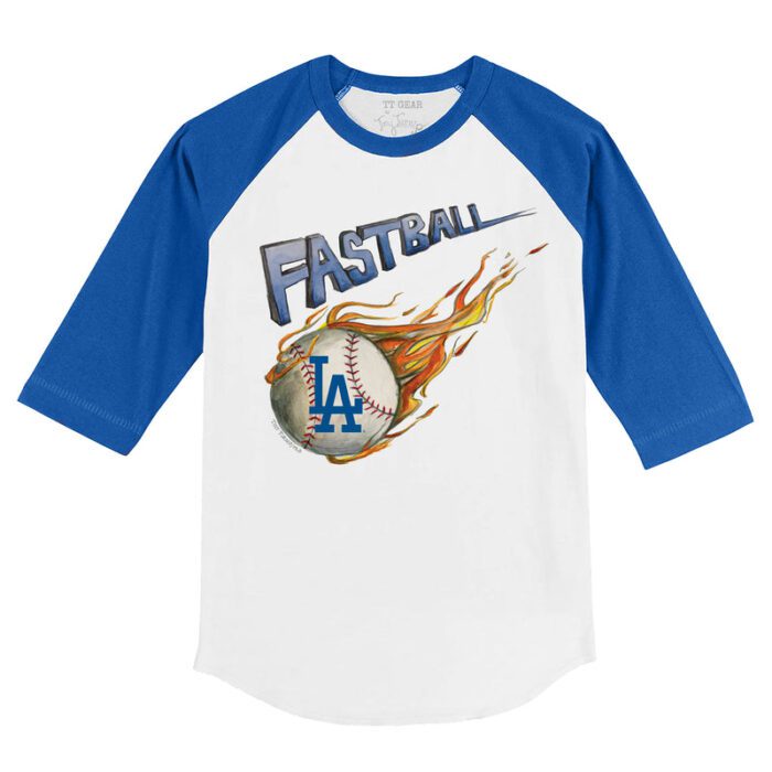 Los Angeles Dodgers Fastball 3/4 Royal Blue Sleeve Raglan Shirt