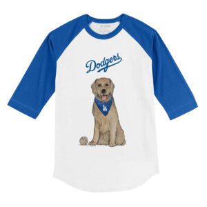 Los Angeles Dodgers Golden Retriever 3/4 Royal Blue Sleeve Raglan Shirt