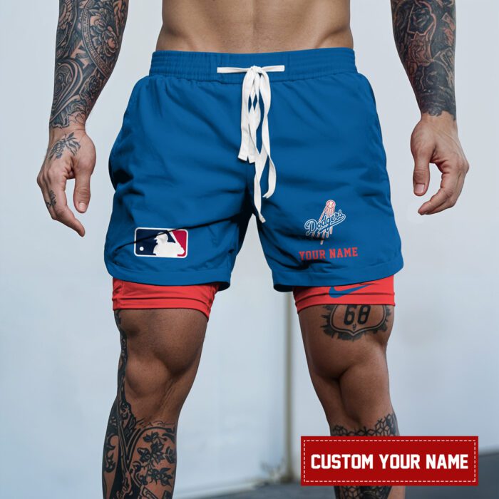 Los Angeles Dodgers MLB Personalized Double Layer Shorts WDS1141