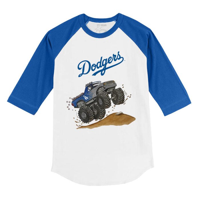 Los Angeles Dodgers Monster Truck 3/4 Royal Blue Sleeve Raglan Shirt
