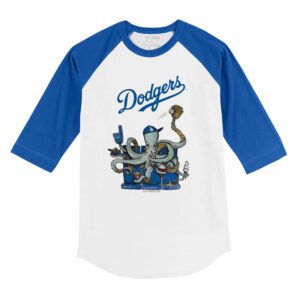 Los Angeles Dodgers Octopus 3/4 Royal Blue Sleeve Raglan Shirt