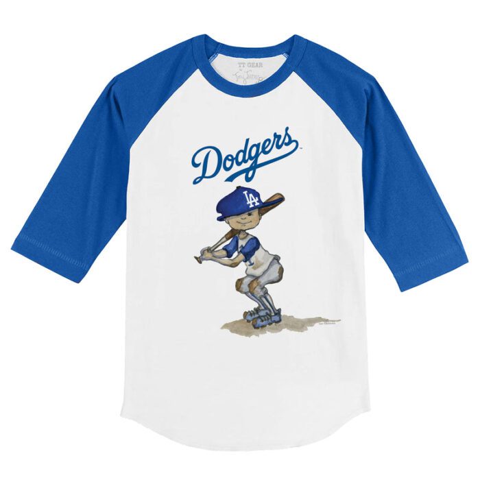 Los Angeles Dodgers Slugger 3/4 Royal Blue Sleeve Raglan Shirt