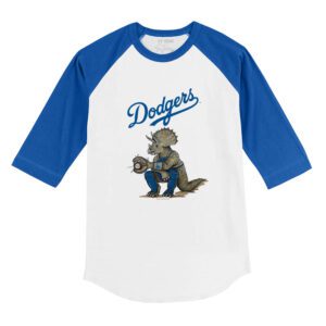 Los Angeles Dodgers Triceratops 3/4 Royal Blue Sleeve Raglan Shirt