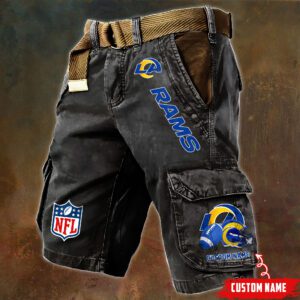 Los Angeles Rams NFL Football Custom Name Pocket Print Cargo Shorts V2 Perfect Gift For Fans MCS1249