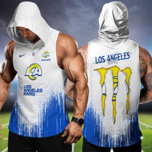Los Angeles Rams NFL Hoodie Tank Top Workout Outfit WHT1177