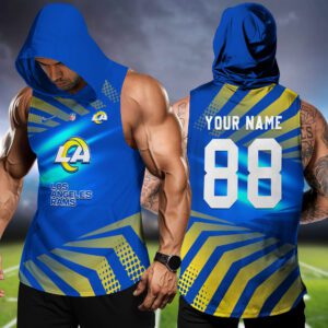 Los Angeles Rams NFL Hoodie Tank Top Workout Outfit WHT1209