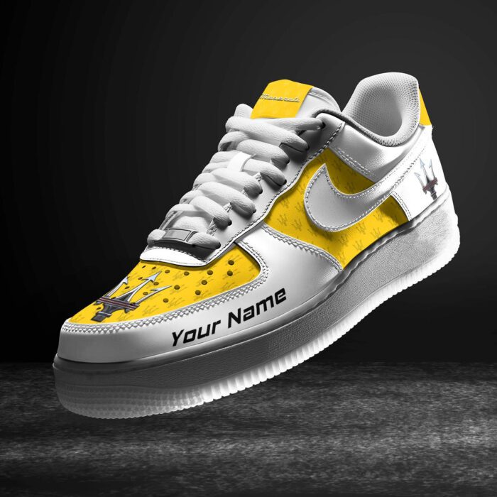 Maserati Yellow Air Force 1 Sneakers AF1 Limited Shoes For Cars Fan LAF2544