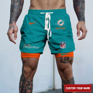 Miami Dolphins NFL Personalized Double Layer Shorts For Fans WDS1083