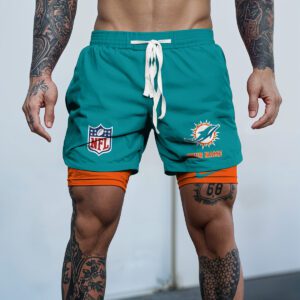 Miami Dolphins NFL Personalized Double Layer Shorts WDS1114