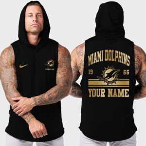 Miami Dolphins NFL Personalized Men Workout Hoodie Tank Tops WHT1305