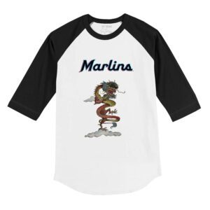 Miami Marlins 2024 Year of the Dragon 3/4 Black Sleeve Raglan Shirt