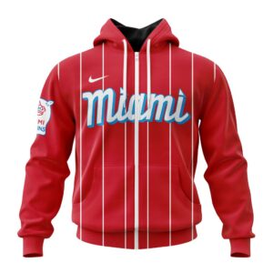 Miami Marlins MLB Personalized 2024 City Connect 3D Zip Hoodie CCN1046