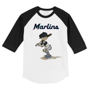 Miami Marlins Slugger 3/4 Black Sleeve Raglan Shirt