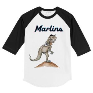 Miami Marlins TT Rex 3/4 Black Sleeve Raglan Shirt