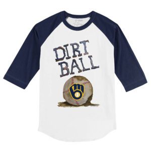 Milwaukee Brewers Dirt Ball 3/4 Navy Blue Sleeve Raglan Shirt