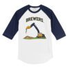 Milwaukee Brewers Excavator 3/4 Navy Blue Sleeve Raglan Shirt
