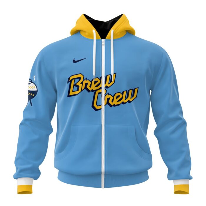 Milwaukee Brewers MLB Personalized 2024 City Connect 3D Zip Hoodie CCN1045