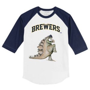 Milwaukee Brewers Stega 3/4 Navy Blue Sleeve Raglan Shirt