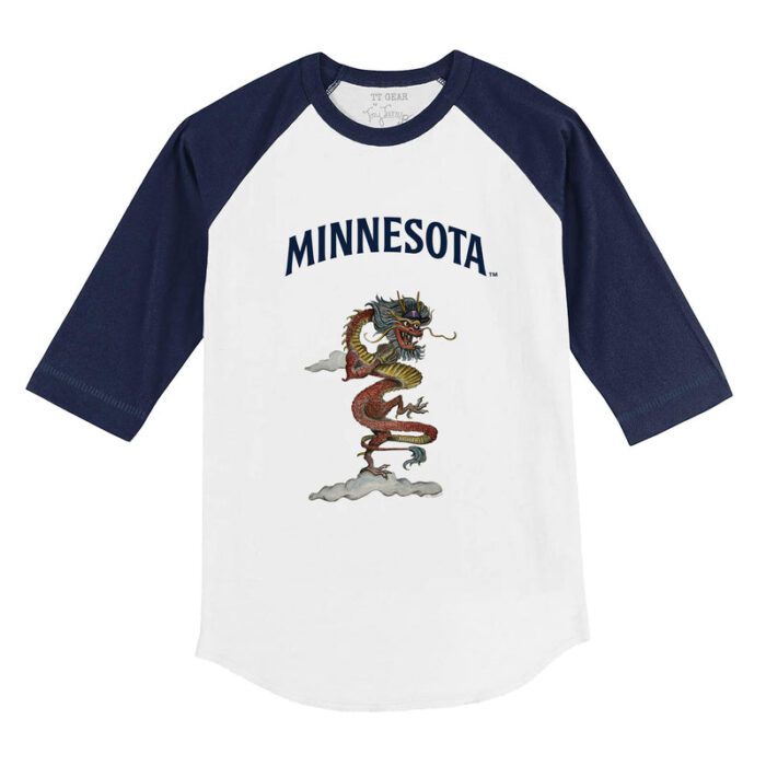 Minnesota Twins 2024 Year of the Dragon 3/4 Navy Blue Sleeve Raglan Shirt