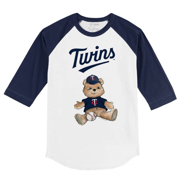 Minnesota Twins Boy Teddy 3/4 Navy Blue Sleeve Raglan Shirt
