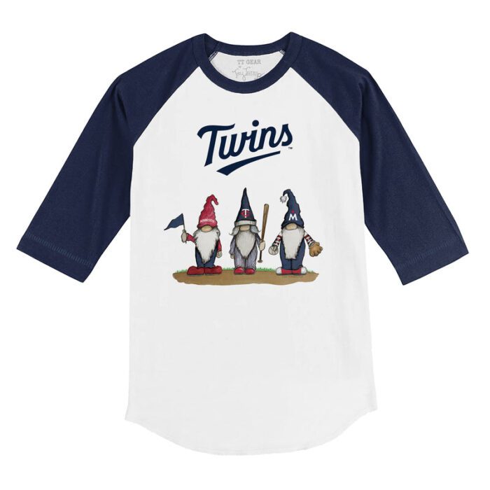 Minnesota Twins Gnomes 3/4 Navy Blue Sleeve Raglan Shirt