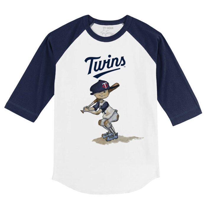 Minnesota Twins Slugger 3/4 Navy Blue Sleeve Raglan Shirt