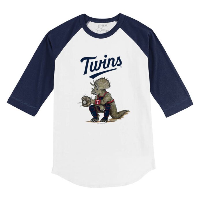 Minnesota Twins Triceratops 3/4 Navy Blue Sleeve Raglan Shirt