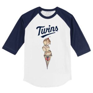 Minnesota Twins Triple Scoop 3/4 Navy Blue Sleeve Raglan Shirt